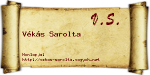 Vékás Sarolta névjegykártya